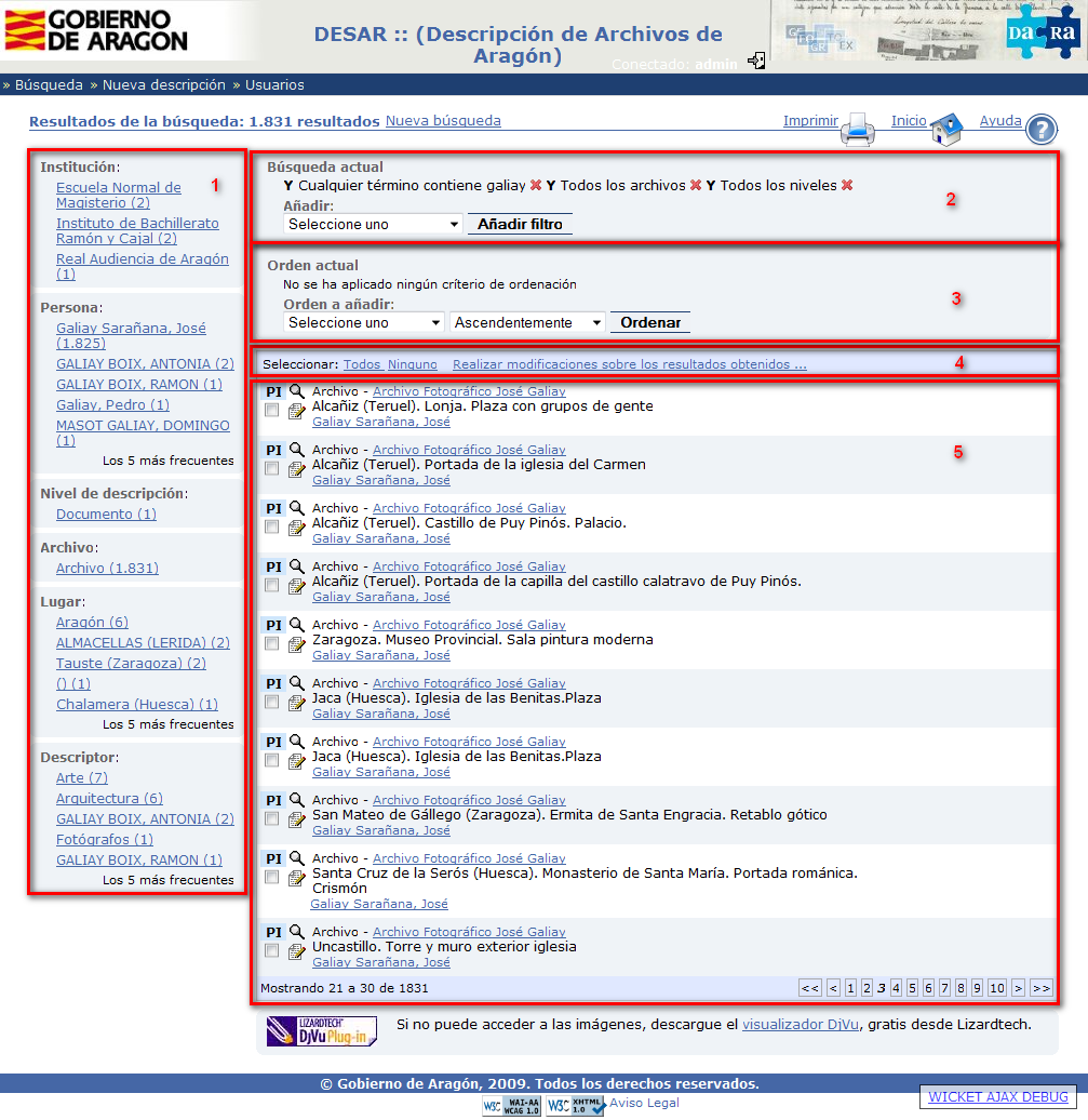 Captura de pantalla de resultados